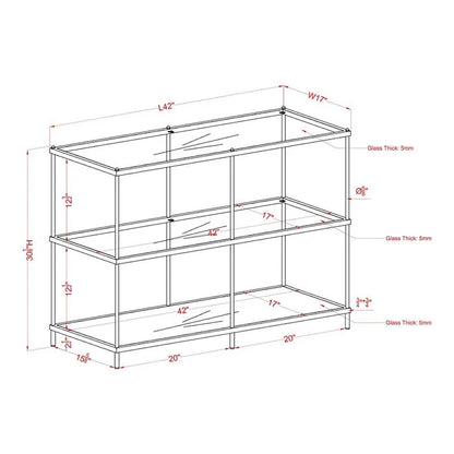 Table d'appoint Scoles Contemporary en verre à 2 étagères de 42 pouces par Furniture of America