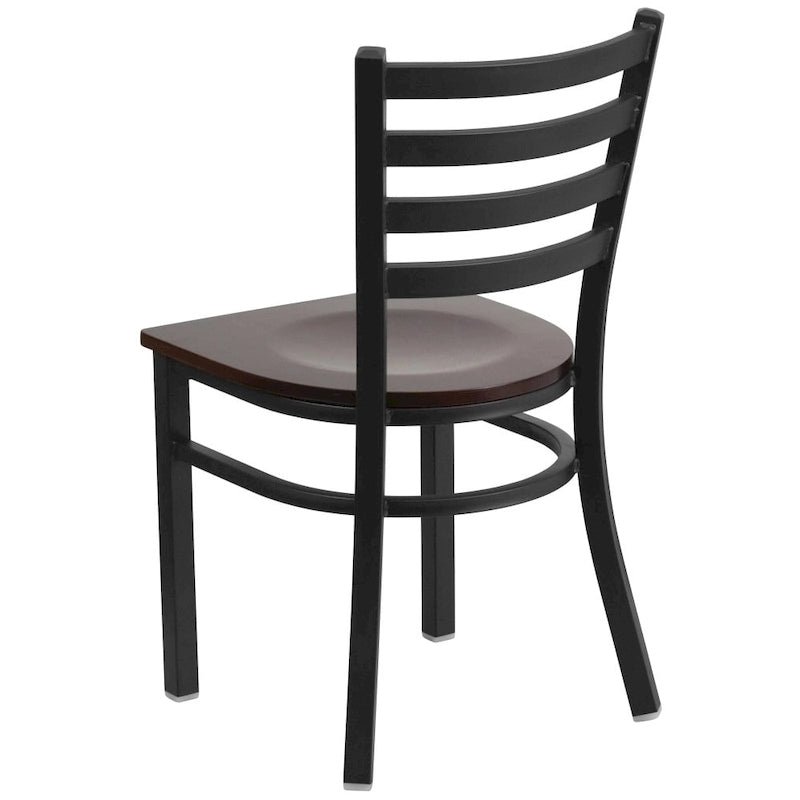Lot de 2 chaises de restaurant en métal à dossier échelle - 42 cm (L) x 43 cm (P) x 82 cm (H)