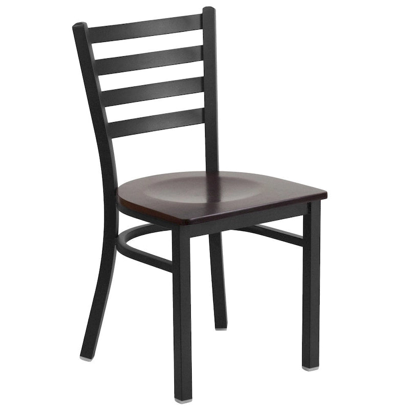 Lot de 2 chaises de restaurant en métal à dossier échelle - 42 cm (L) x 43 cm (P) x 82 cm (H)