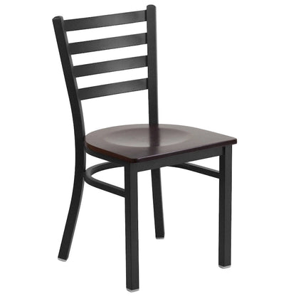 Lot de 2 chaises de restaurant en métal à dossier échelle - 42 cm (L) x 43 cm (P) x 82 cm (H)