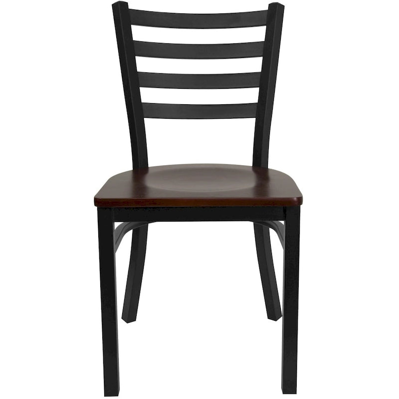 Lot de 2 chaises de restaurant en métal à dossier échelle - 42 cm (L) x 43 cm (P) x 82 cm (H)