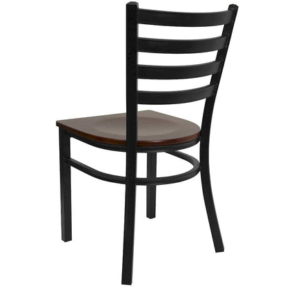 Lot de 2 chaises de restaurant en métal à dossier échelle - 42 cm (L) x 43 cm (P) x 82 cm (H)