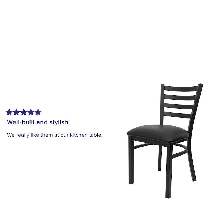 Lot de 2 chaises de restaurant en métal à dossier échelle - 42 cm (L) x 43 cm (P) x 82 cm (H)