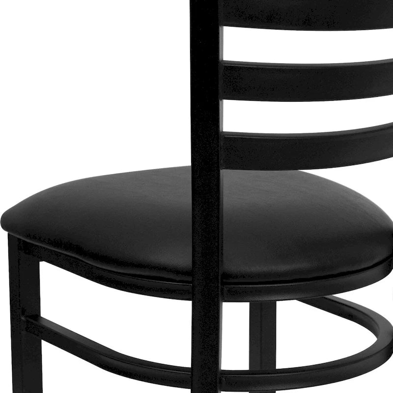 Lot de 2 chaises de restaurant en métal à dossier échelle - 42 cm (L) x 43 cm (P) x 82 cm (H)