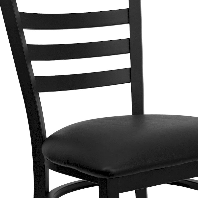 Lot de 2 chaises de restaurant en métal à dossier échelle - 42 cm (L) x 43 cm (P) x 82 cm (H)