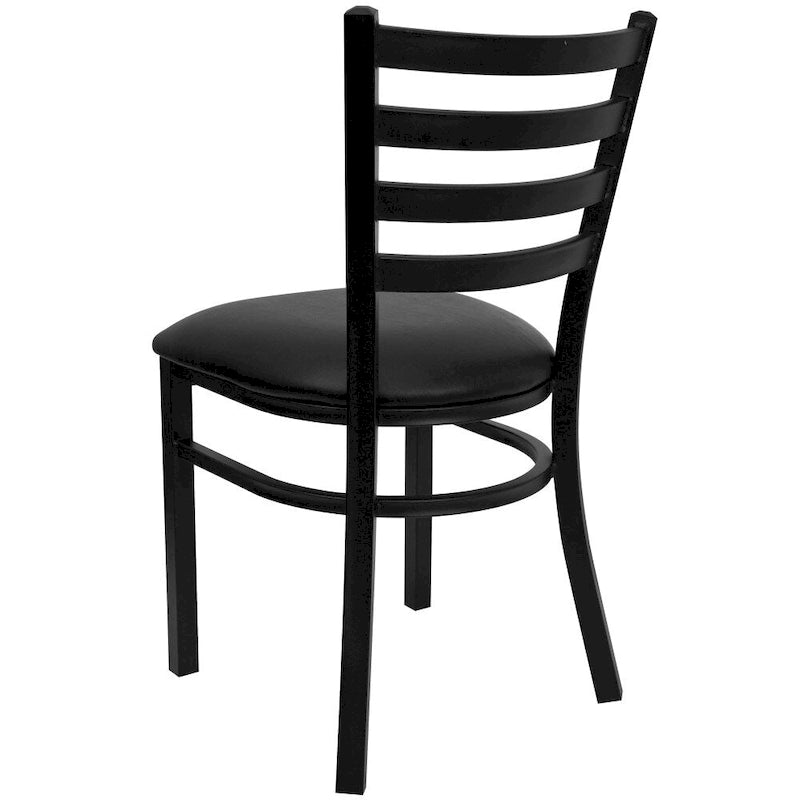 Lot de 2 chaises de restaurant en métal à dossier échelle - 42 cm (L) x 43 cm (P) x 82 cm (H)