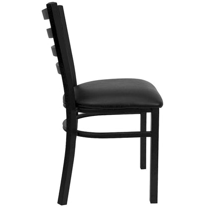 Lot de 2 chaises de restaurant en métal à dossier échelle - 42 cm (L) x 43 cm (P) x 82 cm (H)