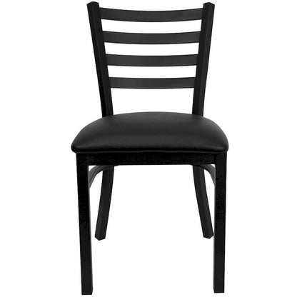 Lot de 2 chaises de restaurant en métal à dossier échelle - 42 cm (L) x 43 cm (P) x 82 cm (H)