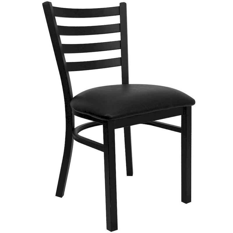 Lot de 2 chaises de restaurant en métal à dossier échelle - 42 cm (L) x 43 cm (P) x 82 cm (H)