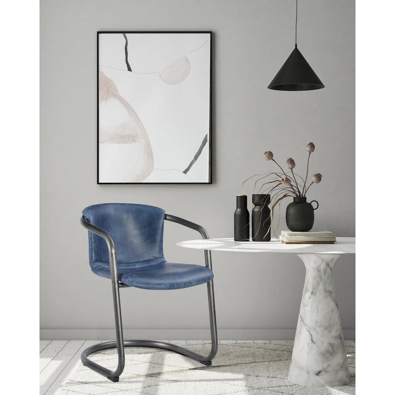 Chaises de salle à manger modernes en cuir Macari Frita, lot de 2