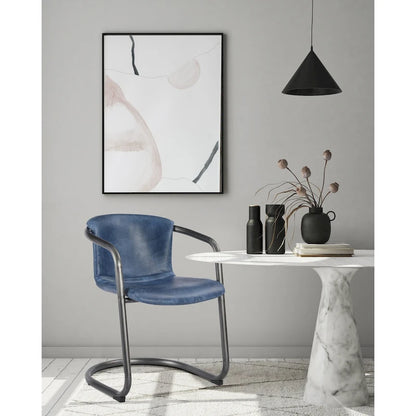 Chaises de salle à manger modernes en cuir Macari Frita, lot de 2