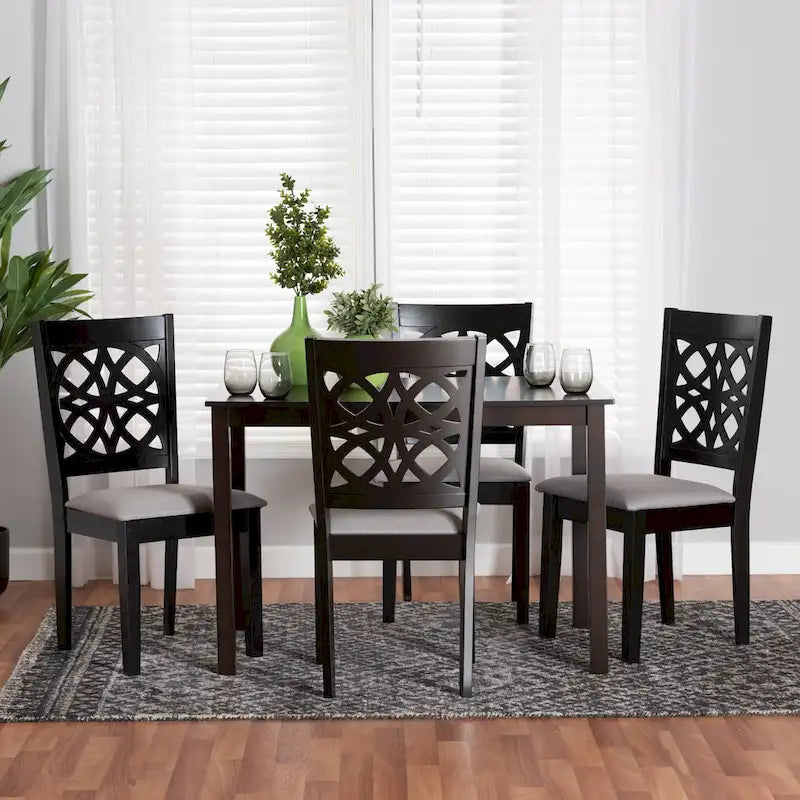Abigail Modern styled Fabric and Wood Dining Set