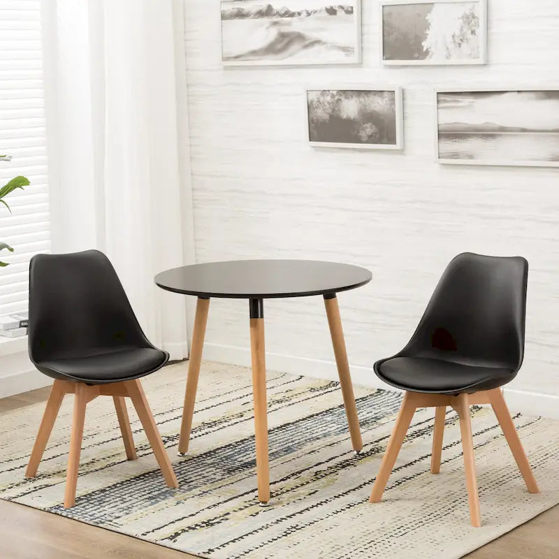 Chaises de salle à manger, chaises de bureau en bois sans roulettes, lot de 2