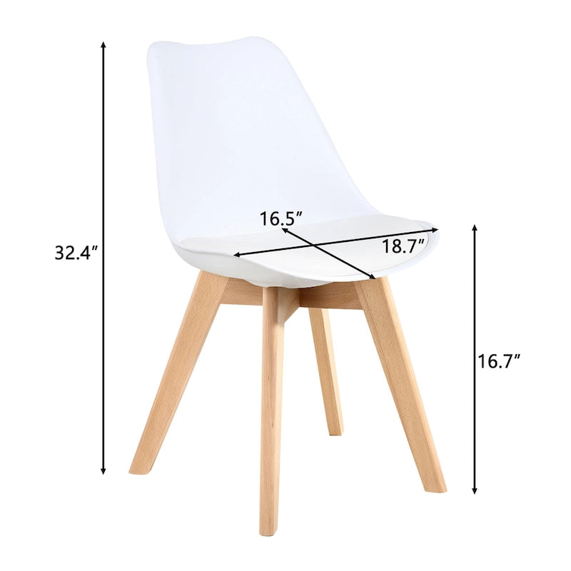 Chaises de salle à manger, chaises de bureau en bois sans roulettes, lot de 2