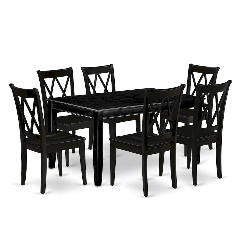 Ensemble de salle à manger East West Furniture comprenant une table de cuisine rectangulaire et des chaises de salle à manger, noir (option de pièces)