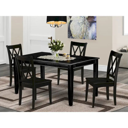 Ensemble de salle à manger East West Furniture comprenant une table de cuisine rectangulaire et des chaises de salle à manger, noir (option de pièces)