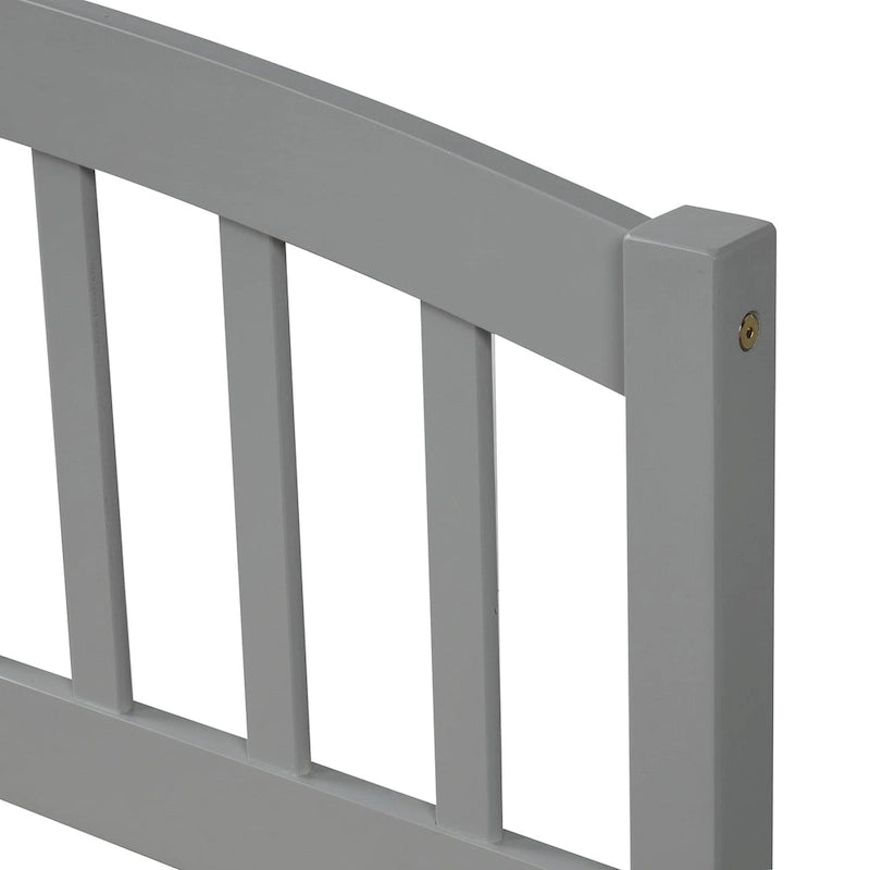 Lit plateforme en bois Nestfair pour lit simple, avec deux tiroirs et tête de lit.