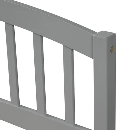 Lit plateforme en bois Nestfair pour lit simple, avec deux tiroirs et tête de lit.