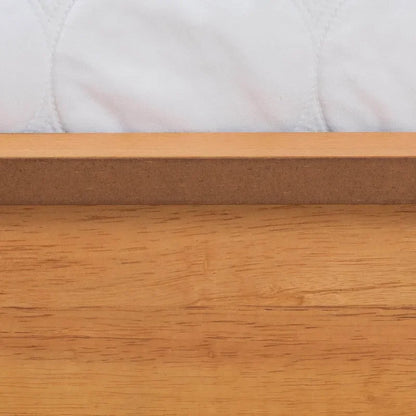 Cadre de lit double Efren de style moderne du milieu du siècle, finition chêne miel