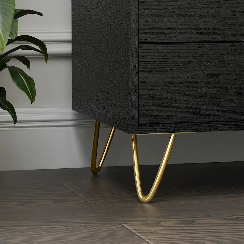 Table de chevet 3 tiroirs de 21,6 pouces de haut, blanc/gris/noir (1 pièce)