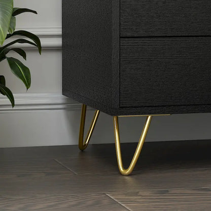 Table de chevet 3 tiroirs de 21,6 pouces de haut, blanc/gris/noir (1 pièce)