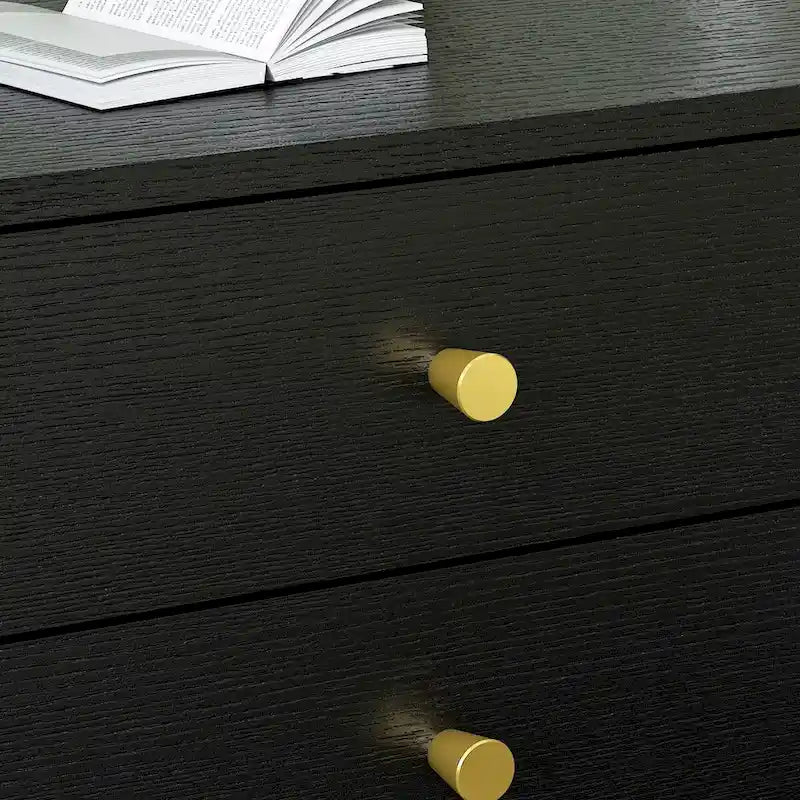 Table de chevet 3 tiroirs de 21,6 pouces de haut, blanc/gris/noir (1 pièce)