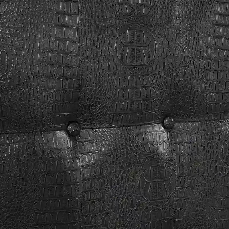 Lit Derc moderne en bois massif capitonné avec panneau rembourré et éclairage LED, par Furniture of America