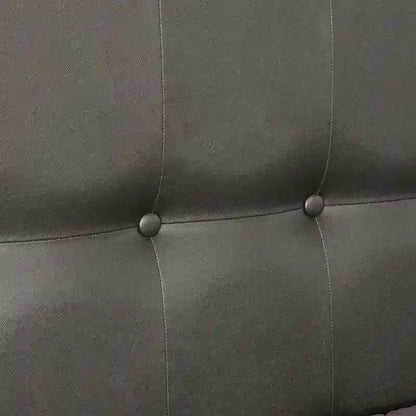 Lit Derc moderne en bois massif capitonné avec panneau rembourré et éclairage LED, par Furniture of America