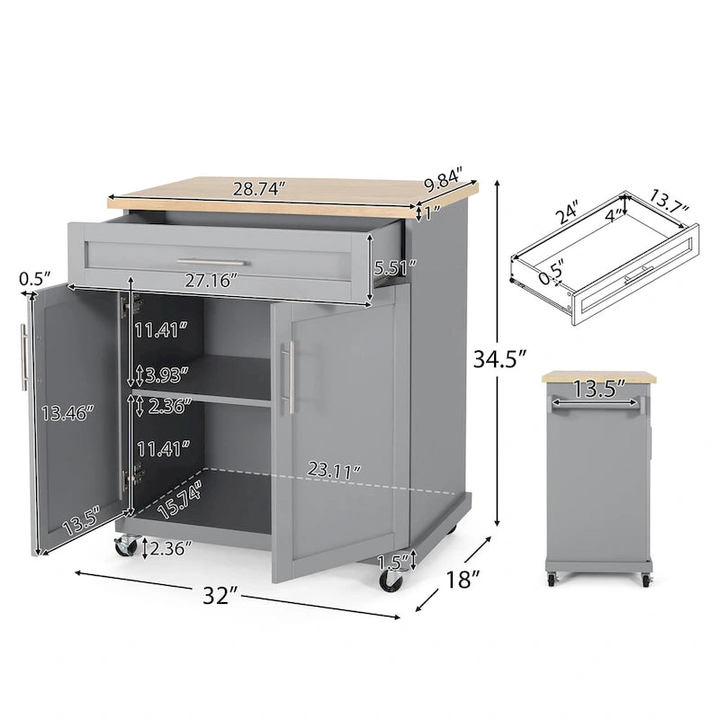Chariot de cuisine d'intérieur Batavia à roulettes par Christopher Knight Home
