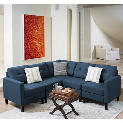 Ensemble de canapés d'angle 5 pièces Emmie de style moderne du milieu du siècle par Christopher Knight Home