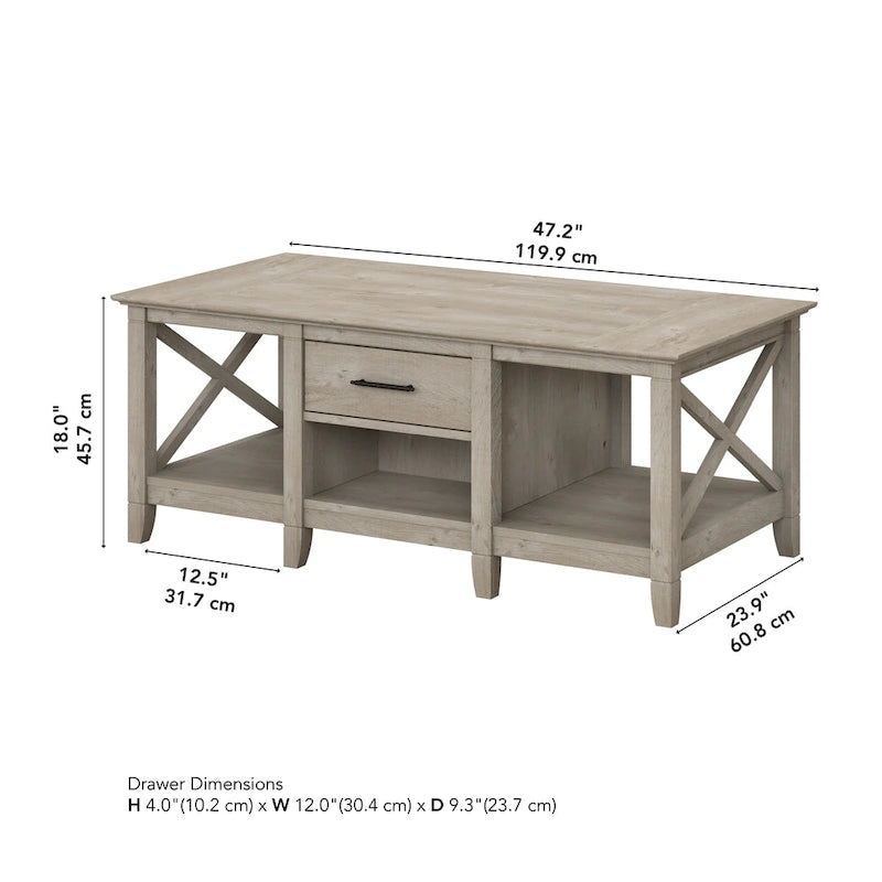 Table basse Key West avec rangement par Bush Furniture