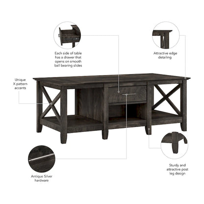 Table basse Key West avec rangement par Bush Furniture