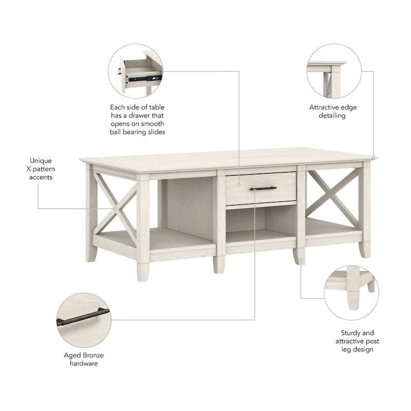 Table basse Key West avec rangement par Bush Furniture