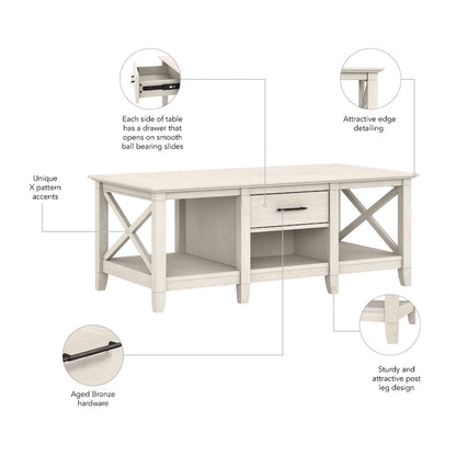Table basse Key West avec rangement par Bush Furniture