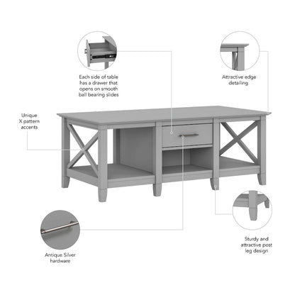 Table basse Key West avec rangement par Bush Furniture