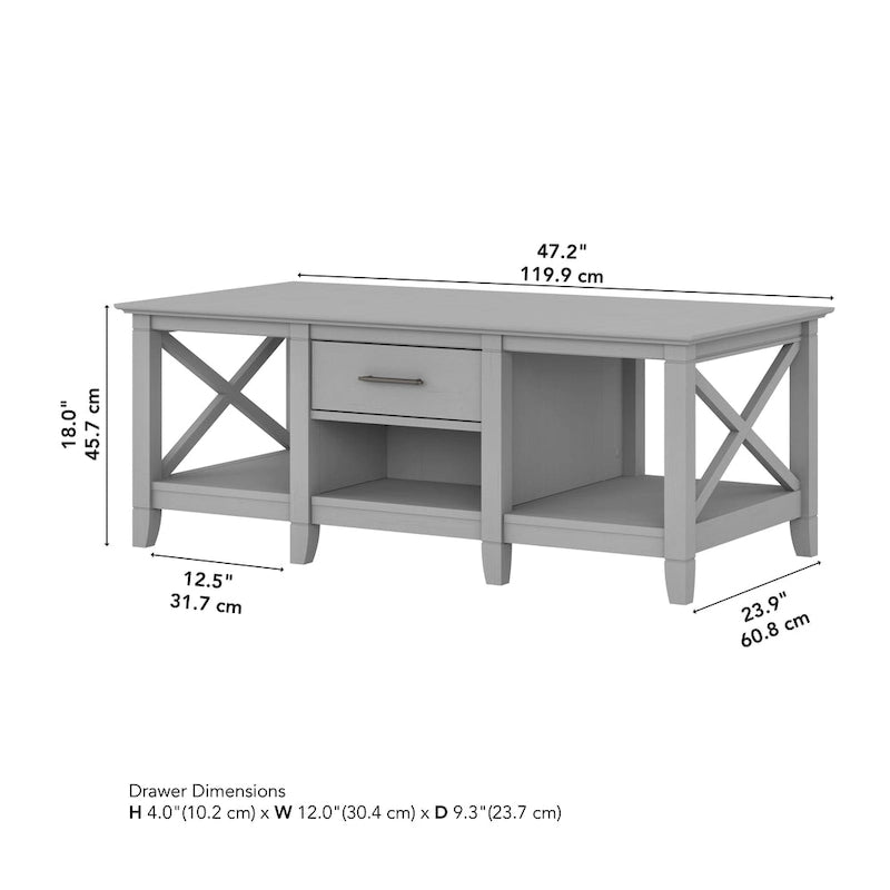 Table basse Key West avec rangement par Bush Furniture
