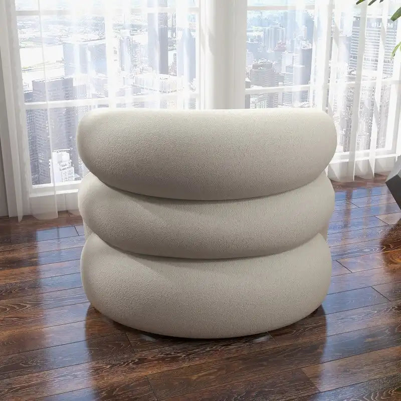Fauteuil d'appoint SEYNAR Modern Glam pivotant à 360 degrés, revêtu d'un tissu Teddy et doté d'un dossier capitonné