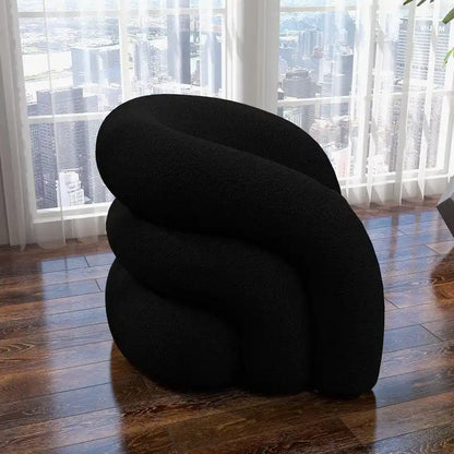Fauteuil d'appoint SEYNAR Modern Glam pivotant à 360 degrés, revêtu d'un tissu Teddy et doté d'un dossier capitonné