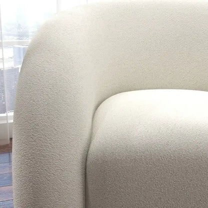 Fauteuil d'appoint SEYNAR Modern Glam pivotant à 360 degrés, revêtu d'un tissu Teddy et doté d'un dossier capitonné