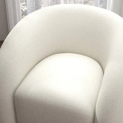 Fauteuil d'appoint SEYNAR Modern Glam pivotant à 360 degrés, revêtu d'un tissu Teddy et doté d'un dossier capitonné