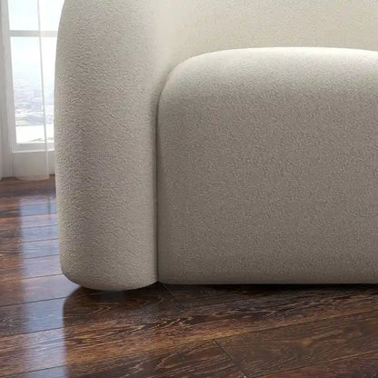Fauteuil d'appoint SEYNAR Modern Glam pivotant à 360 degrés, revêtu d'un tissu Teddy et doté d'un dossier capitonné