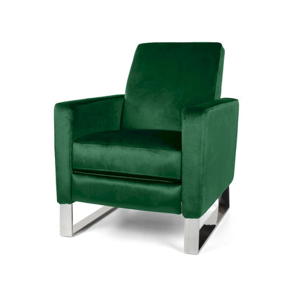 Fauteuil inclinable moderne en velours Brightwood avec pieds en acier par Christopher Knight Home