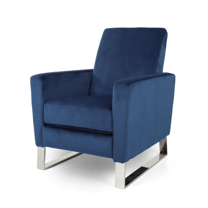 Fauteuil inclinable moderne en velours Brightwood avec pieds en acier par Christopher Knight Home