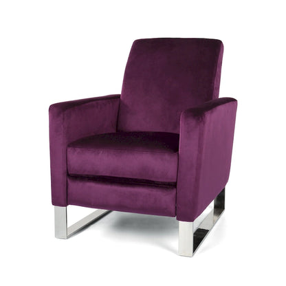 Fauteuil inclinable moderne en velours Brightwood avec pieds en acier par Christopher Knight Home