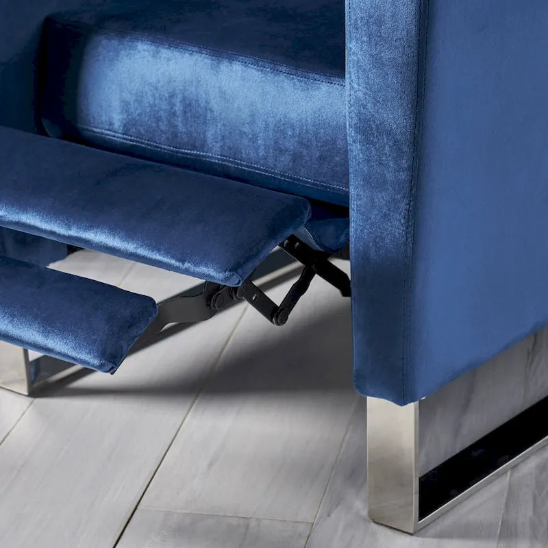 Fauteuil inclinable moderne en velours Brightwood avec pieds en acier par Christopher Knight Home