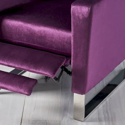 Fauteuil inclinable moderne en velours Brightwood avec pieds en acier par Christopher Knight Home