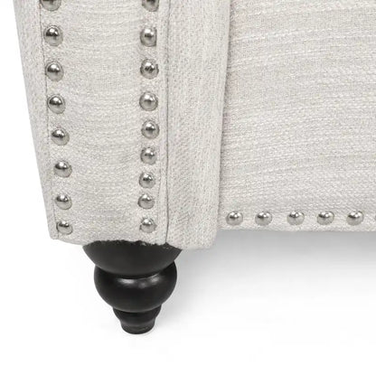 Canapé 3 places Manbow en tissu avec dossier capitonné et garniture cloutée, par Christopher Knight Home