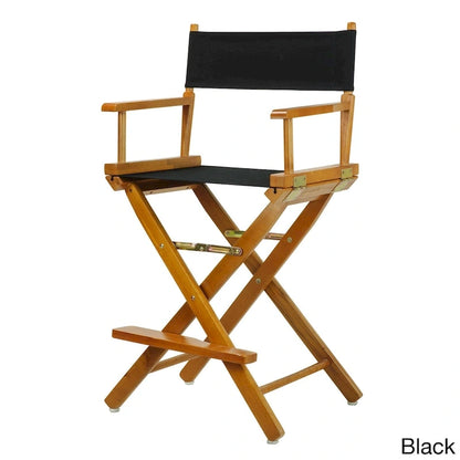 Chaise de réalisateur de 61 cm (24 pouces) de hauteur comptoir, cadre en chêne miel