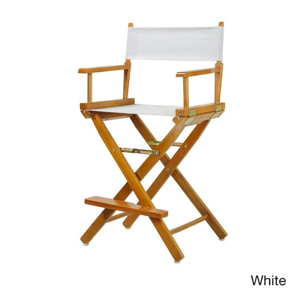 Chaise de réalisateur de 61 cm (24 pouces) de hauteur comptoir, cadre en chêne miel