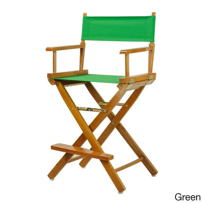 Chaise de réalisateur de 61 cm (24 pouces) de hauteur comptoir, cadre en chêne miel